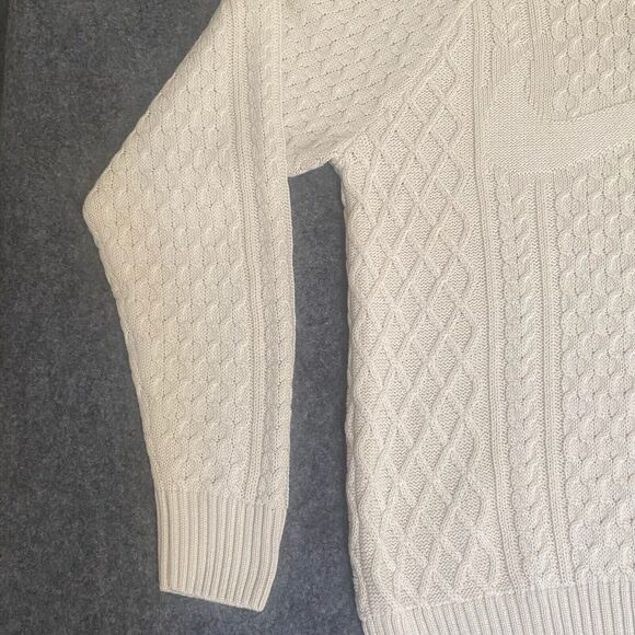 Nike Men's Life Cable Knit Turtleneck Sweater Light Bone FB7770-072 Size Small - Picture 4 of 16